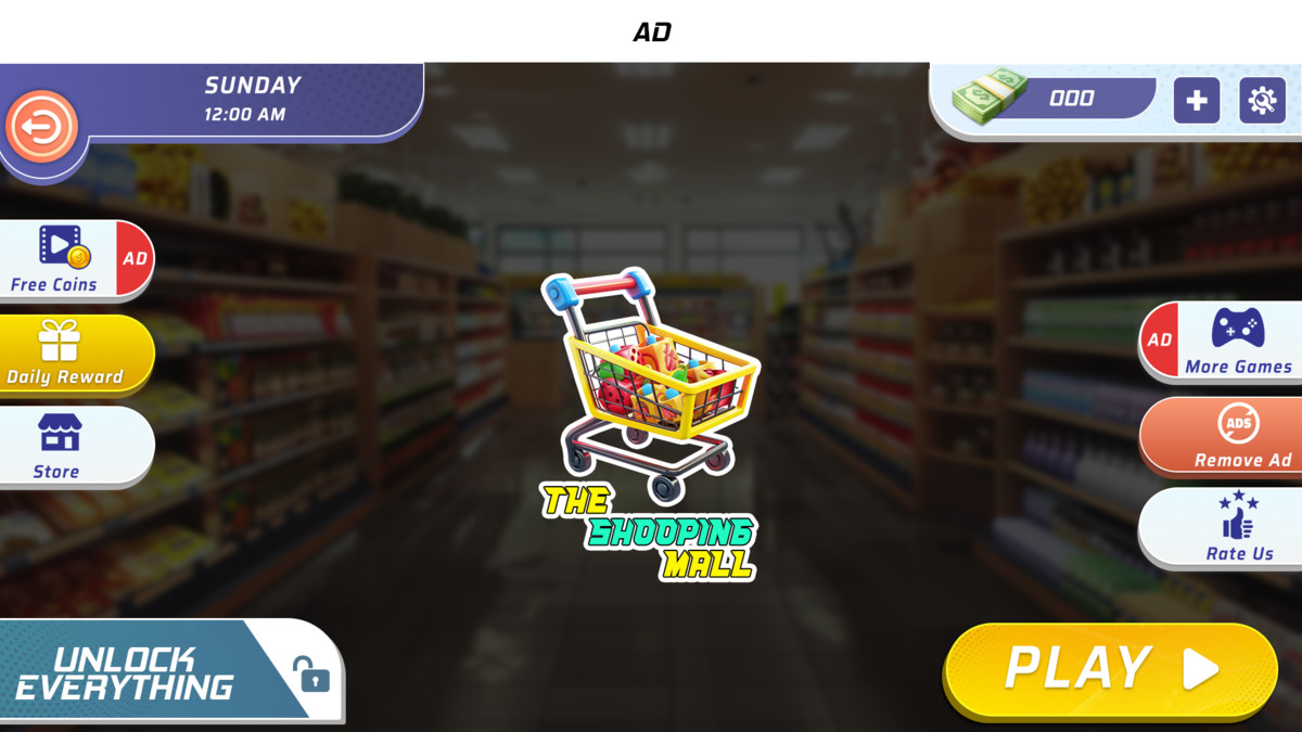 Supermarket & Mega Mall Simulator UI Kit – Complete Shop, POS & Inventory System