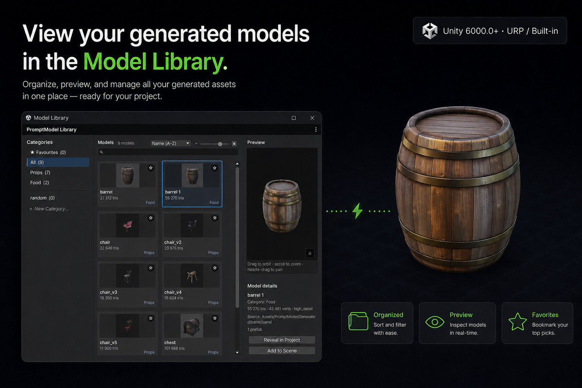 PromptModel - AI 3D Model Generator + Library